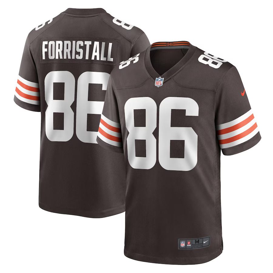 Men Cleveland Browns 86 Miller Forristall Nike Brown Game Player NFL Jersey.